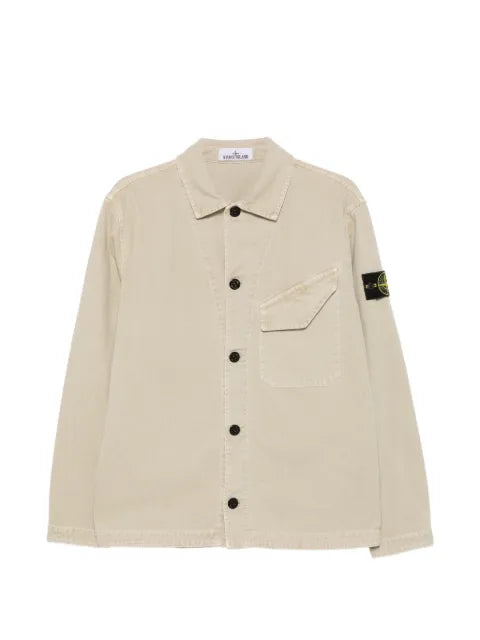 Stone Island 1200012 organic panama cotton old effect overshirt
