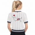 New Puppy-Embroidered Knitted T-Shirt