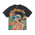 Godspeed Skeleton & Floral Washed Graphic T-Shirt