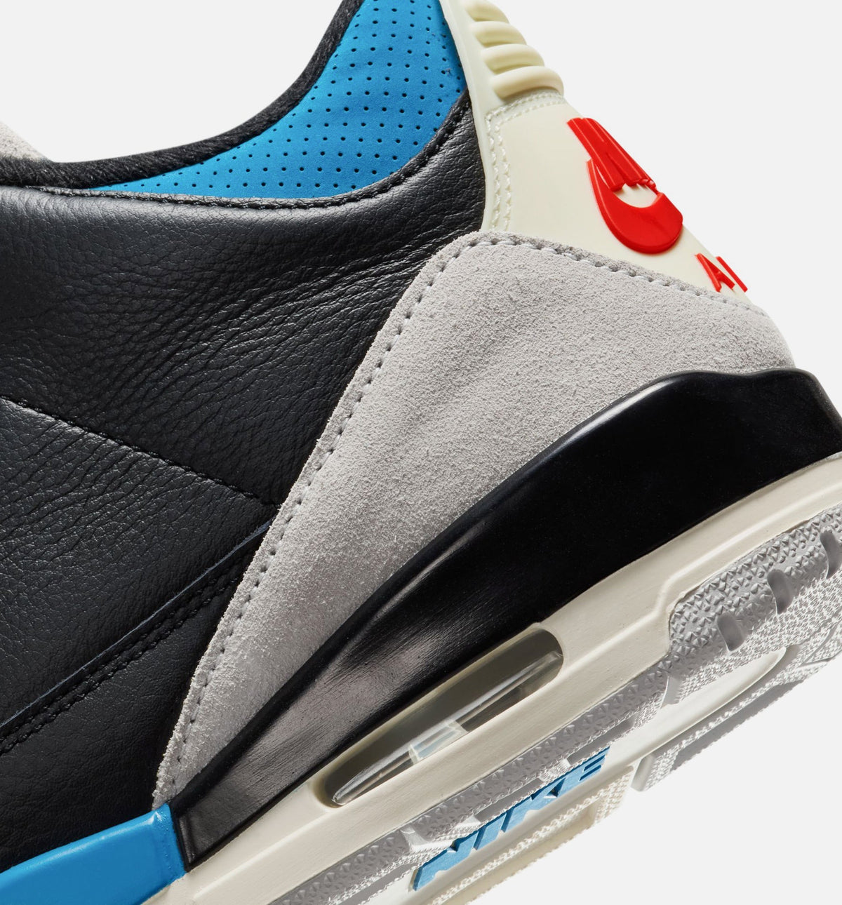 Air Jordan 3 Retro OG Rare Air Men's Lifestyle Shoes - Black / Chile Red / Neutral Grey