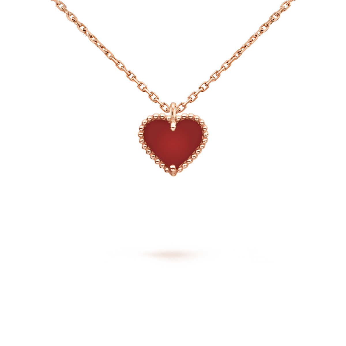 Van Cleef & Arpels SWEET CLOVER CARNELIAN HEART NECKLACE