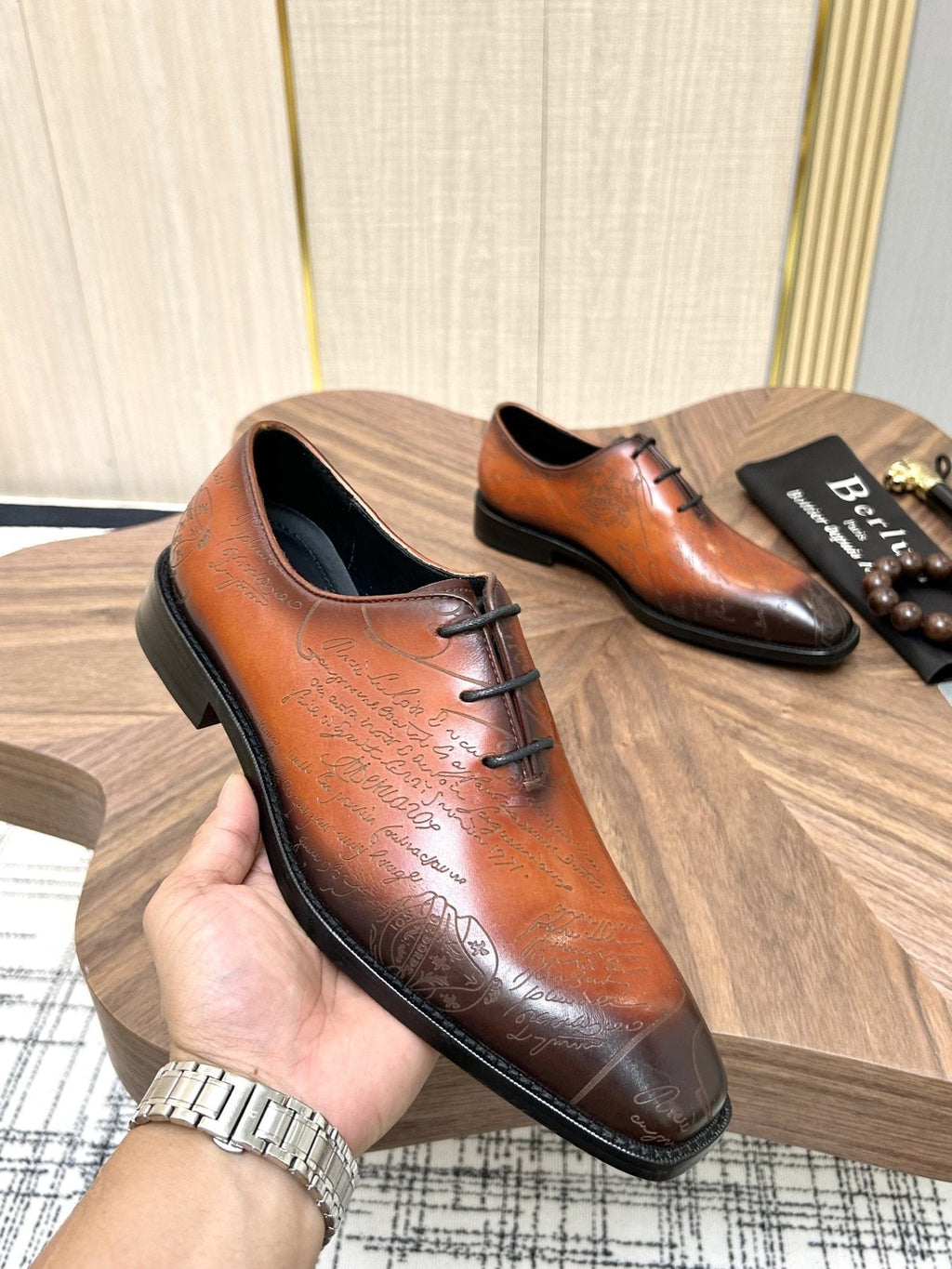 Berluti Burnished Lace-Up Dress Shoes