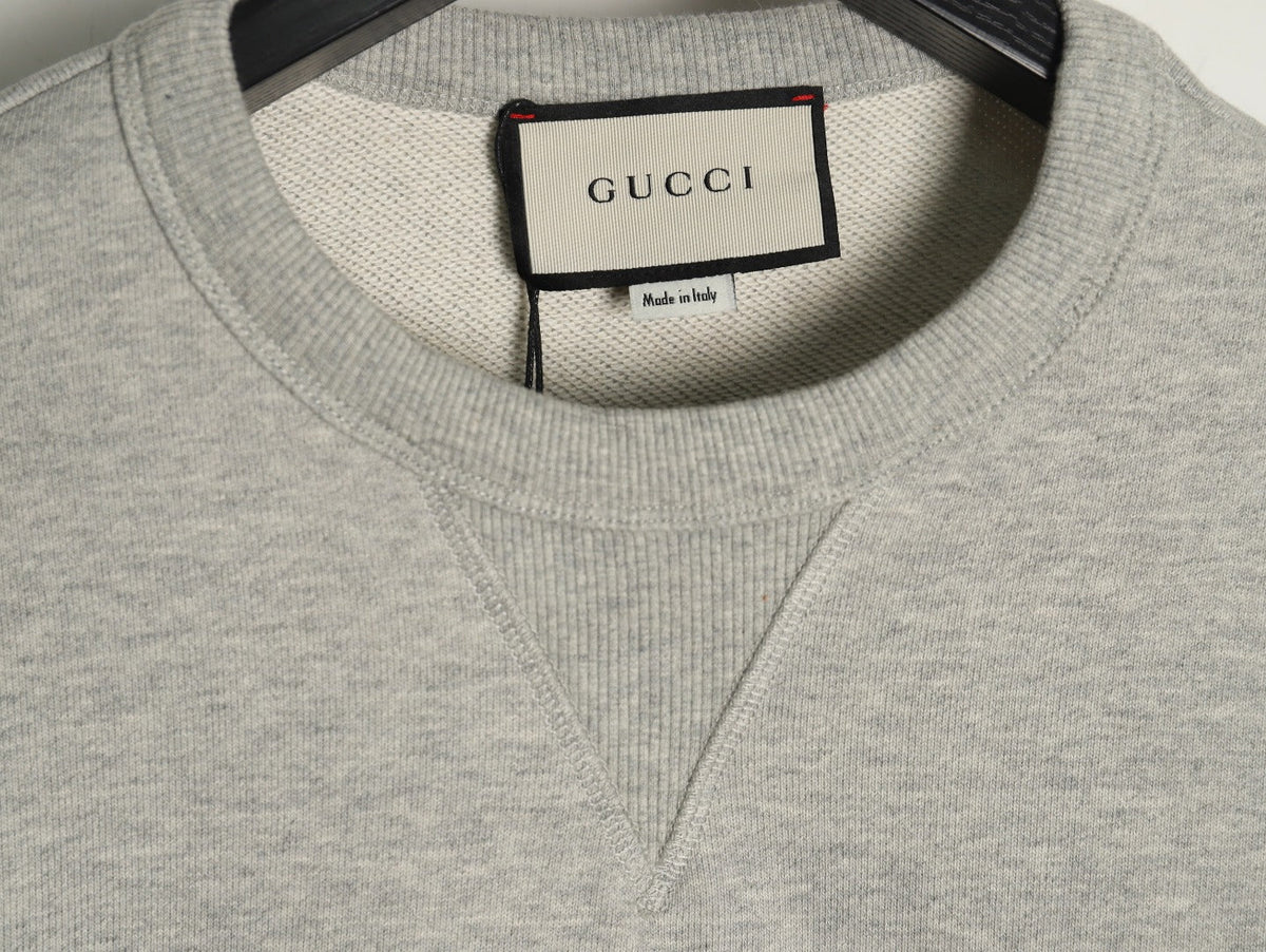 Gucci Lettering Layered-Look Crewneck Sweatshirt - Gray